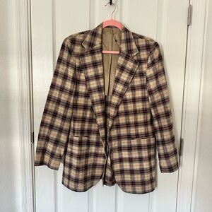 Vintage luxury saks fifth avenue plaid blazer